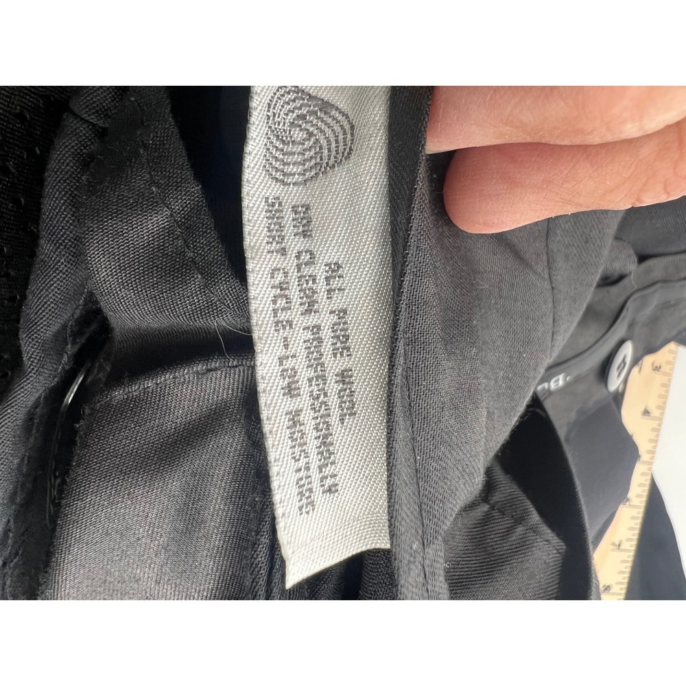 Burberry Larrimors Mens Black Pleated Dress Pants Adjustable Waist 37x32 - Picture 6 of 8